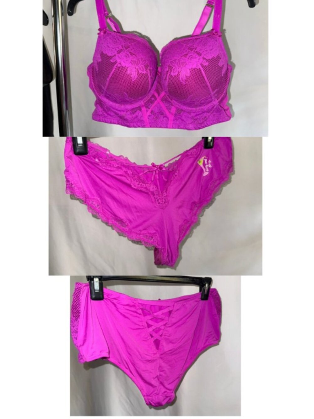 3 Piece Bra and Underwear Set Cacique 42 C XXL 14/16
